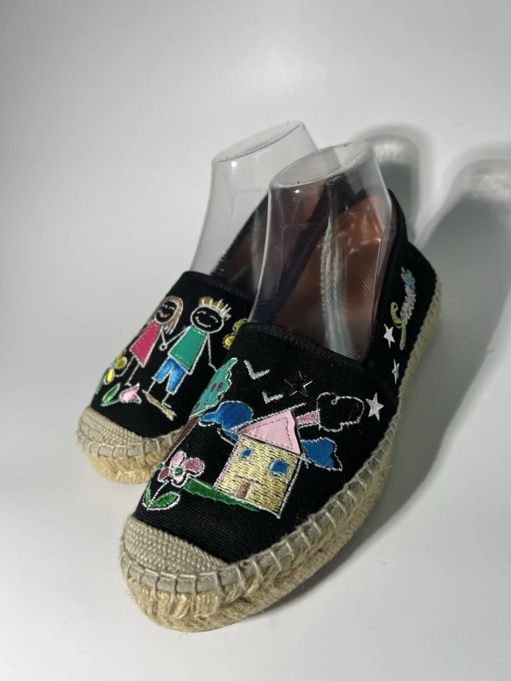 Lazio Embroidered Espadrille Flats Canvas Women’s US 8.5 EU 39